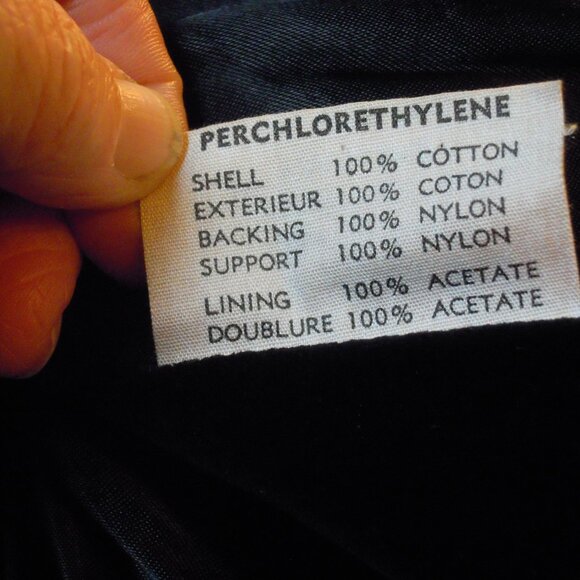 Vintage Black 100% Cotton Velvet Maxi Long Coat Opera Trench Belted MEDIUM - Picture 8 of 9